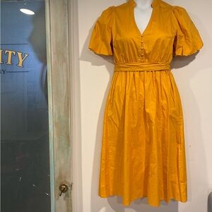 Jealous Tomato Mustard Midi Dress NWOT